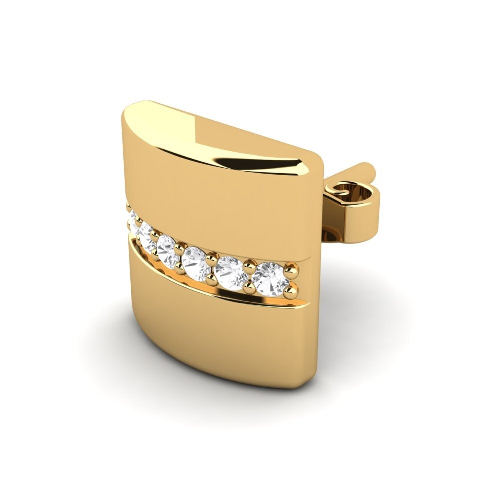 Gelbgold 585 Weißer Saphir Herren-Ohrring Bricius