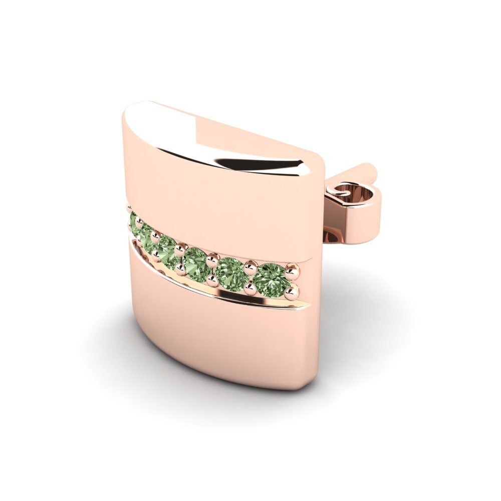 14ct Rose Gold Green Diamond Men's Earring Bricius