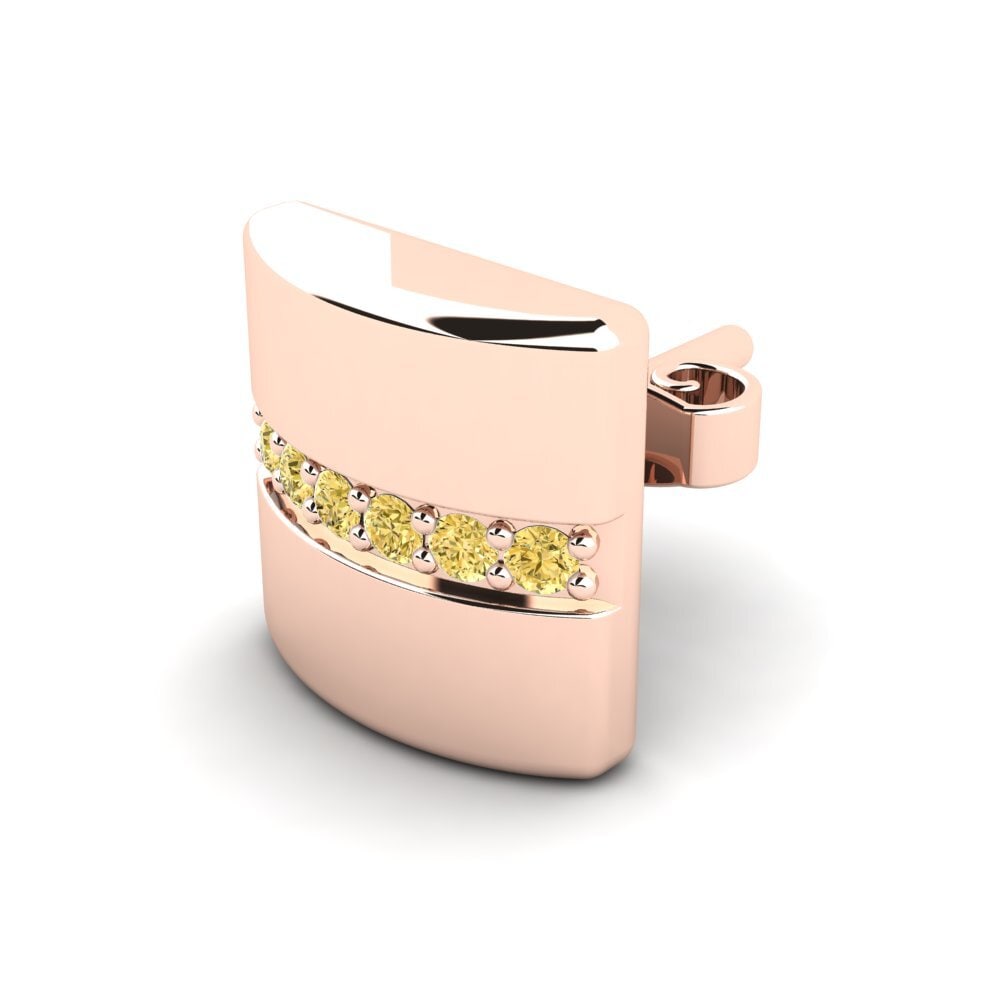 9ct Rose Gold Yellow Diamond Men's Earring Bricius