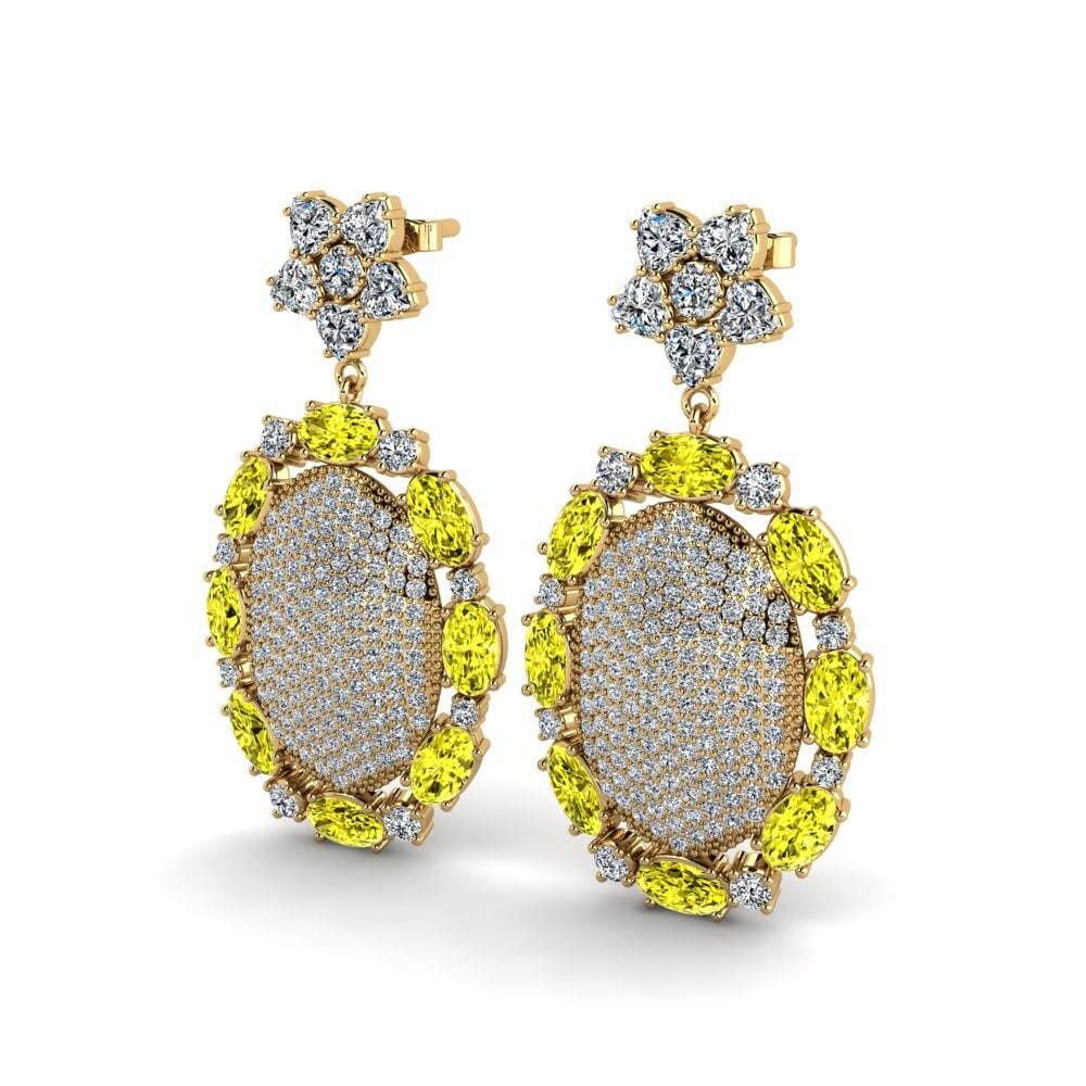 Oval Yellow Diamond Women's Earring Bricken