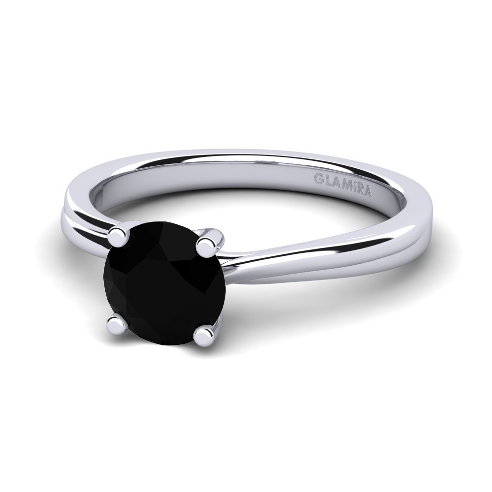 Black Onyx Engagement Ring Bridal Choice 1.0 crt