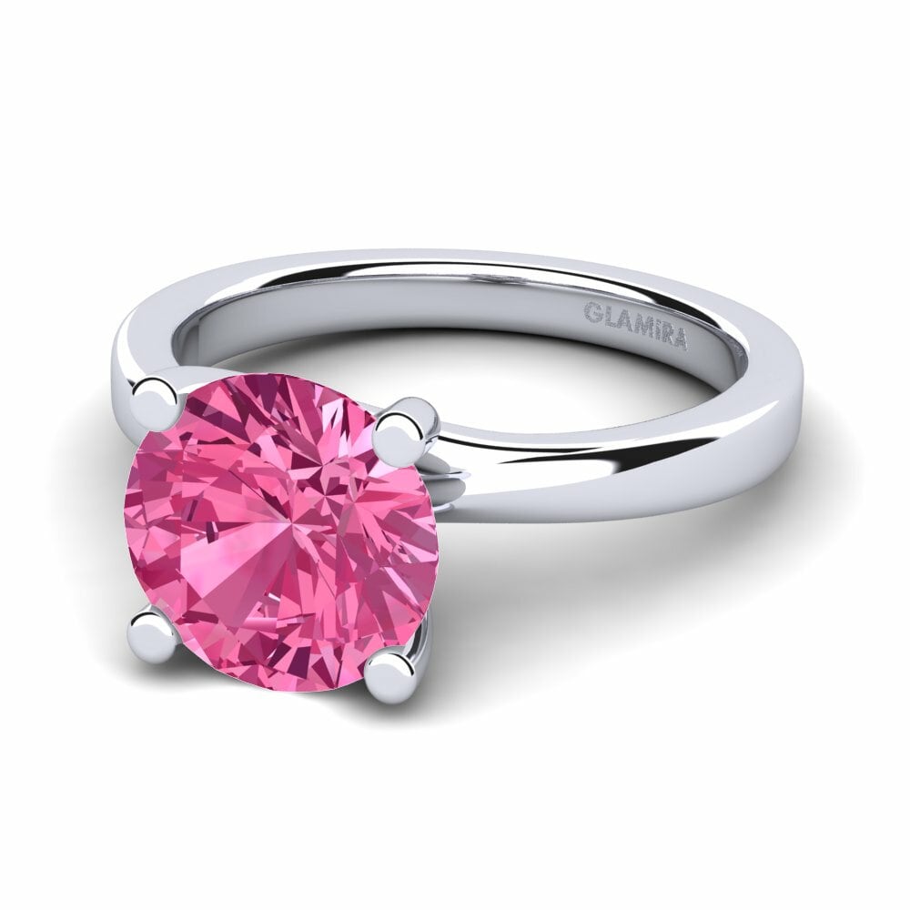 18k White Gold Pink Tourmaline Engagement Ring Bridal Choice 3.0crt