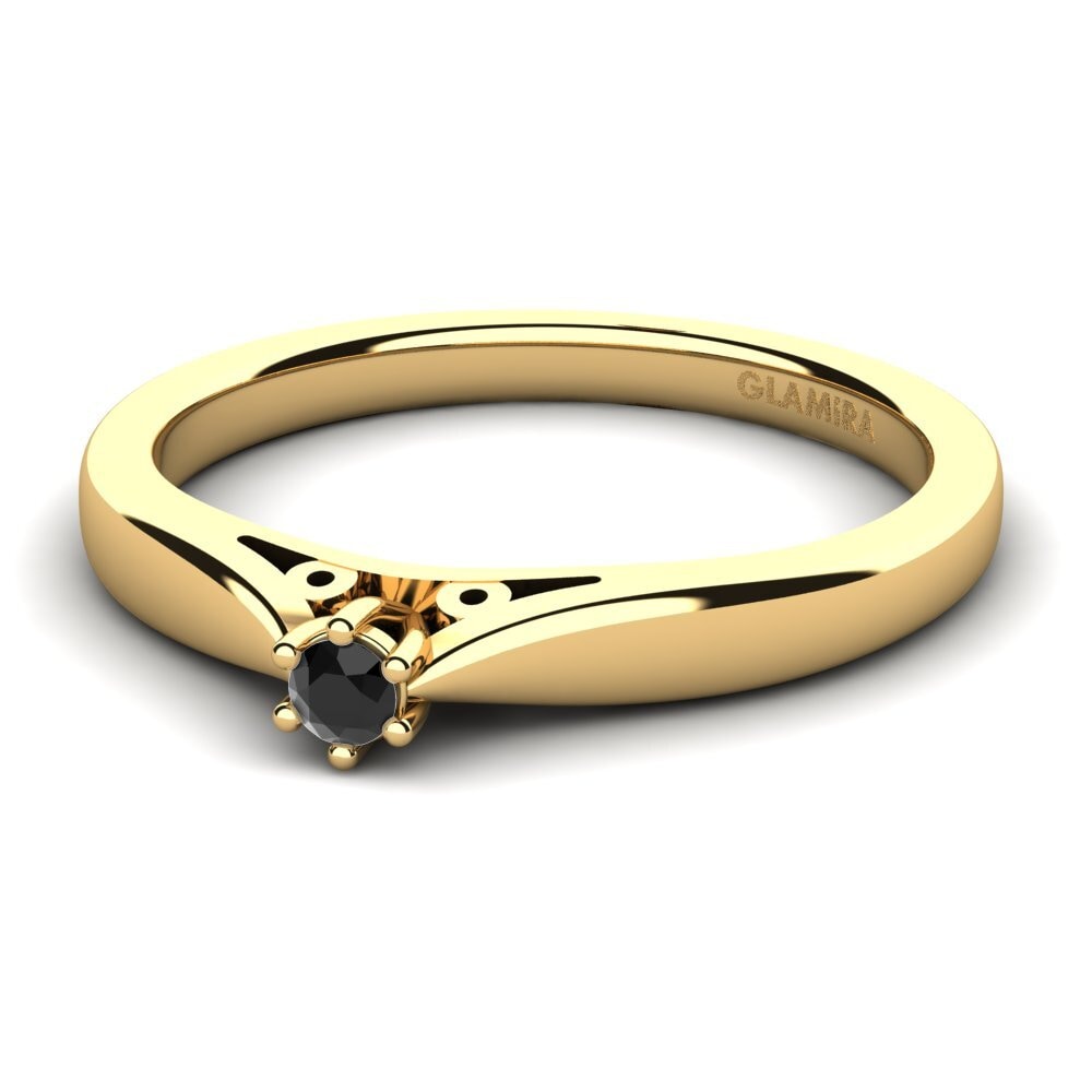 Zafiro negro Anillo de compromiso Bridal Glory 0.05crt