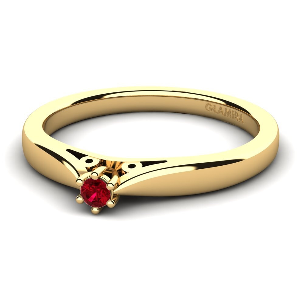 Red Zirconia Engagement Ring Bridal Glory 0.05 crt