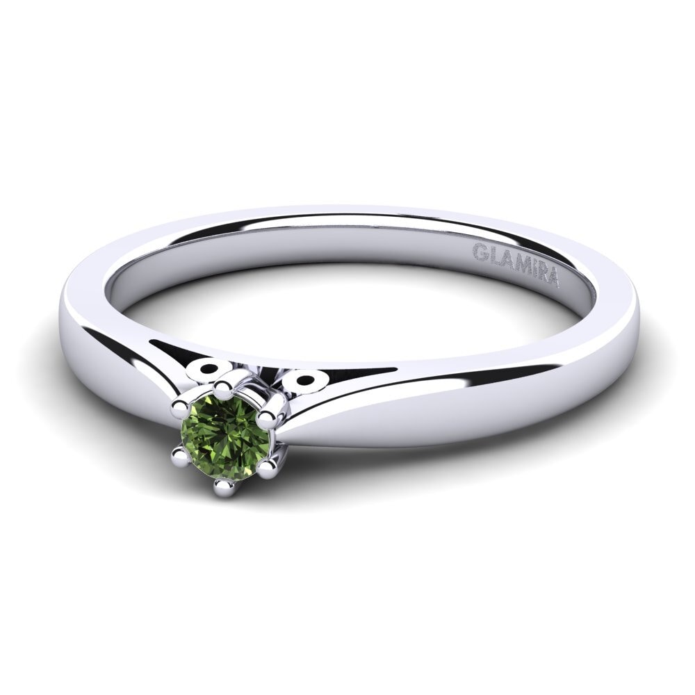 Zafiro Verde Anillo de compromiso Bridal Glory 0.1crt