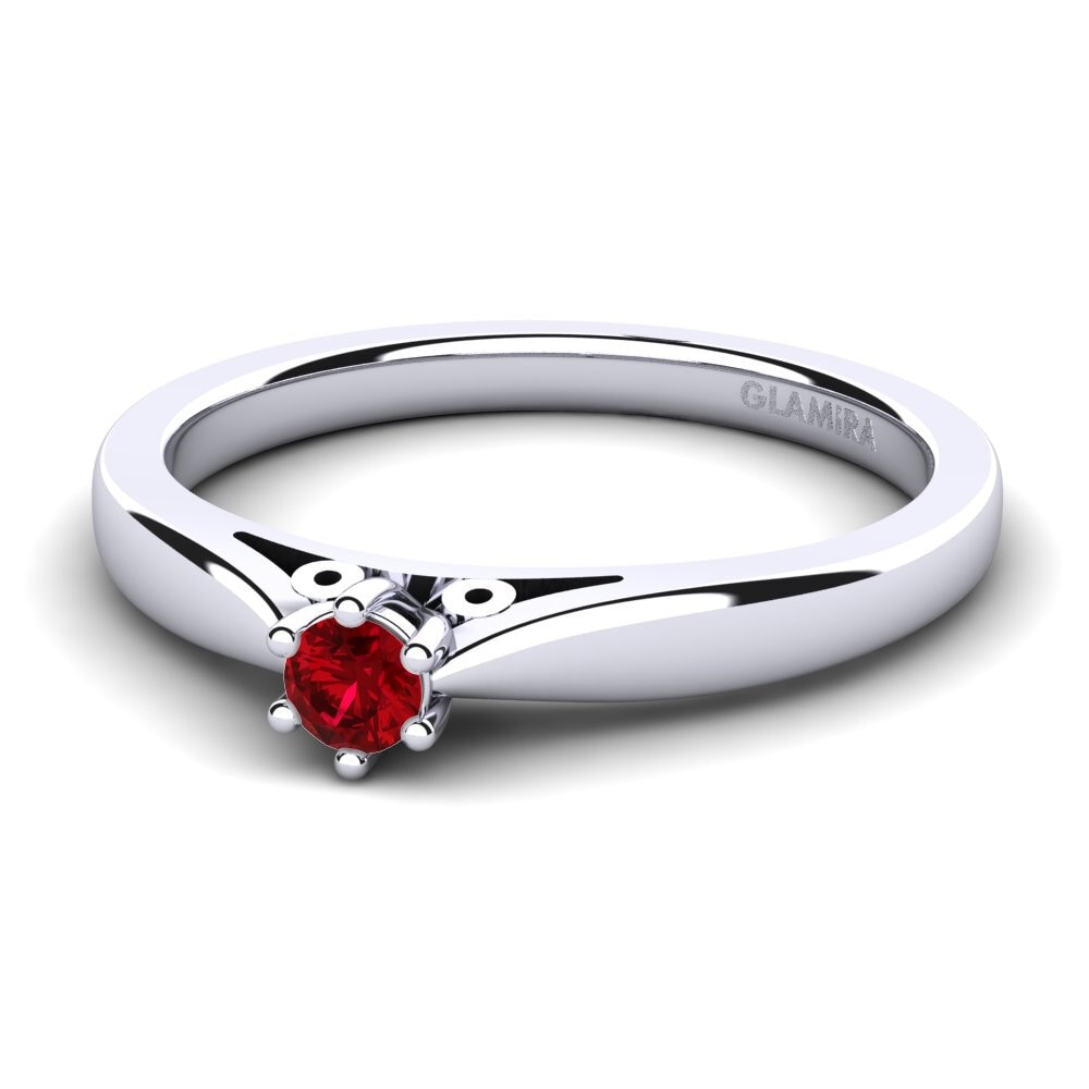 Red Zirconia Engagement Ring Bridal Glory 0.1 crt