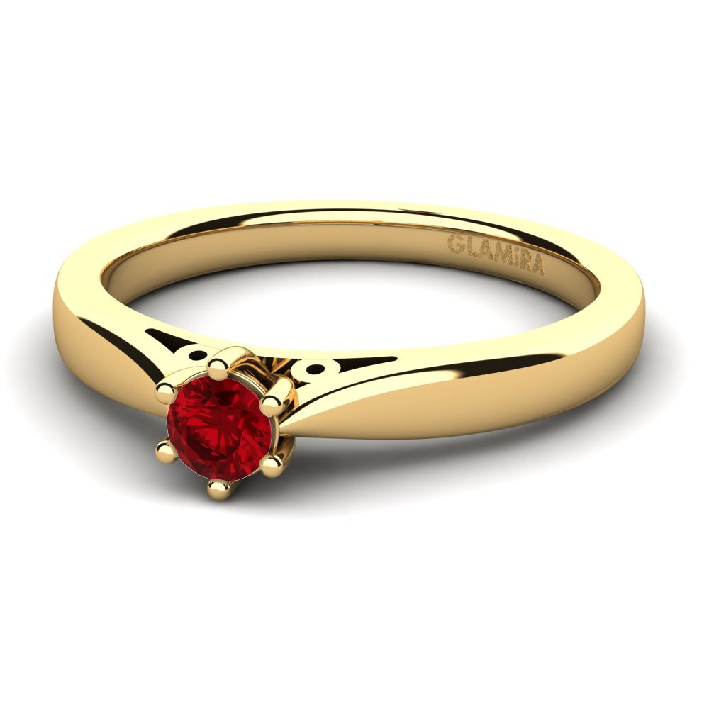 Red Zirconia Engagement Ring Bridal Glory 0.16 crt