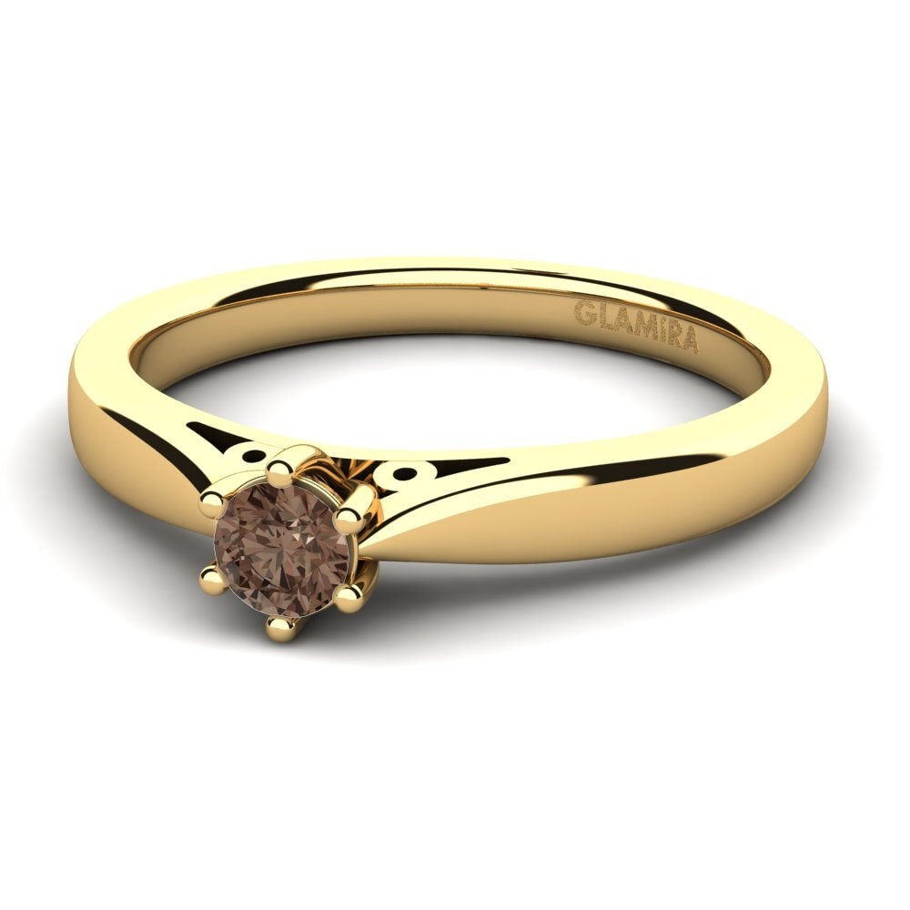 Cuarzo humo Anillo de compromiso Bridal Glory 0.16crt