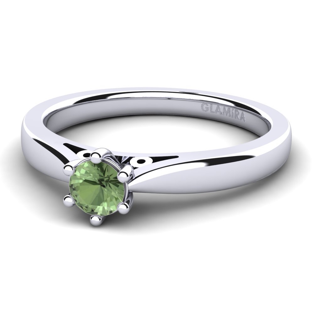 Zafiro Verde Anillo de compromiso Bridal Glory 0.25crt