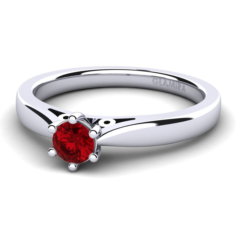 Red Zirconia Engagement Ring Bridal Glory 0.25 crt