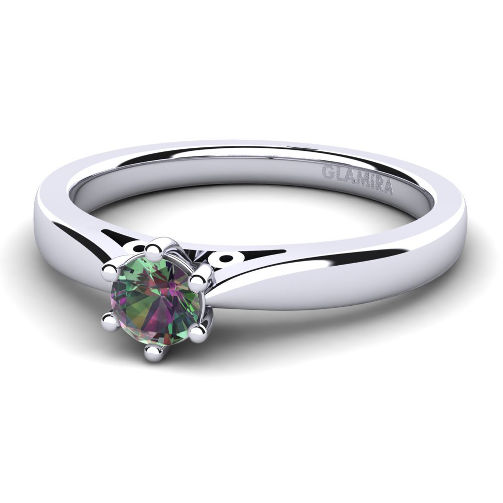 Mystic Topaz Engagement Ring Bridal Glory 0.25 crt