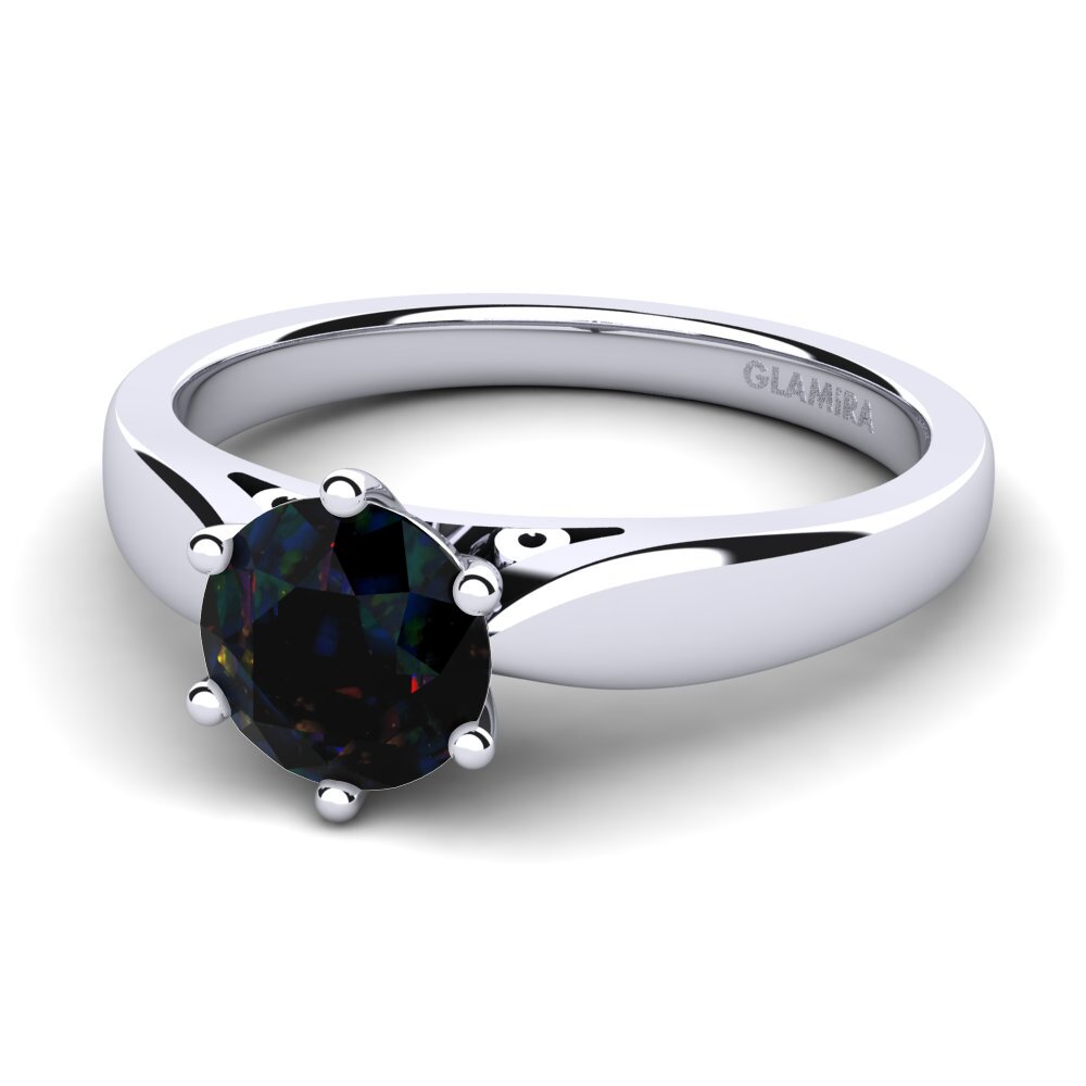 黑色蛋白石 訂婚戒指 Bridal Glory 1.0crt