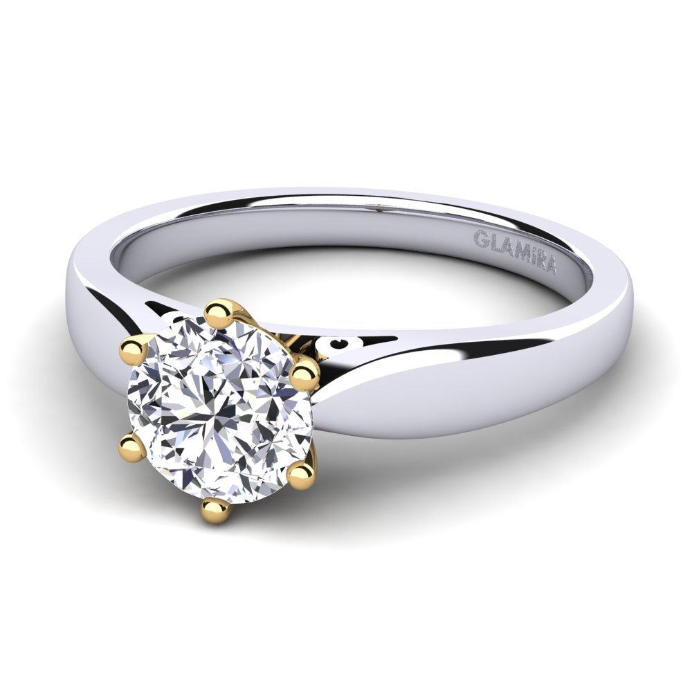 Or Blanc & Jaune 14k Bague de fiançailles Bridal Glory 1.0crt