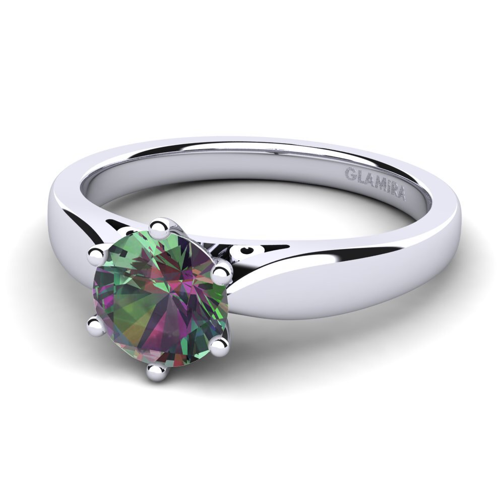 Mystic Topaz Engagement Ring Bridal Glory 1.0 crt