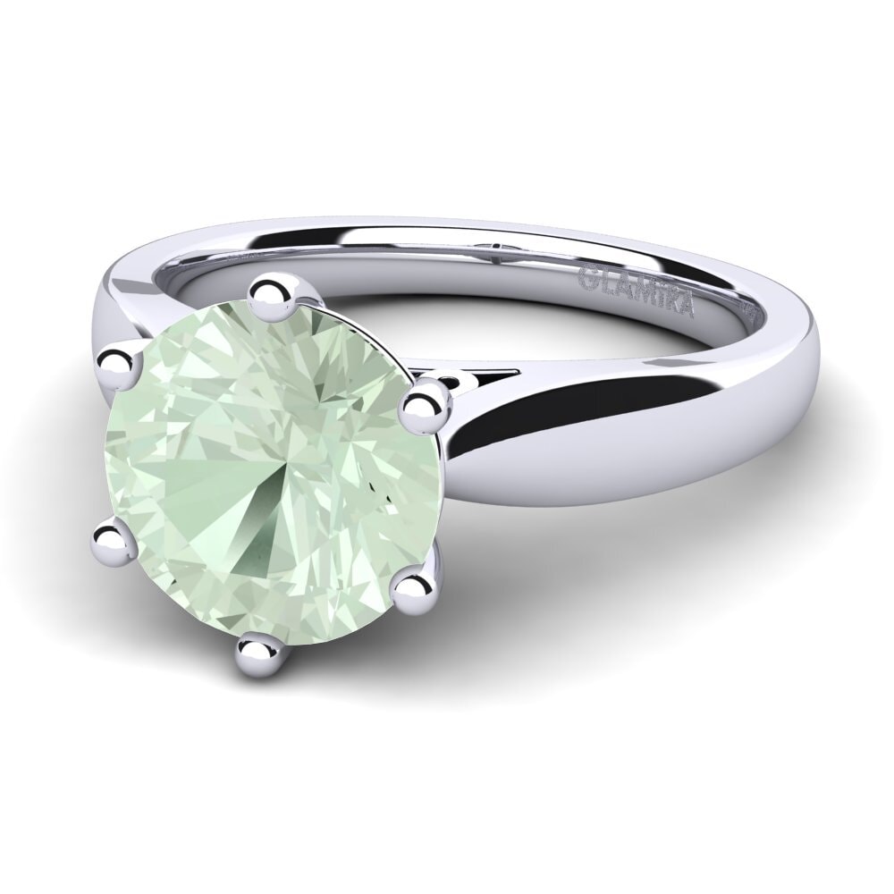 Green Amethyst Engagement Ring Bridal Glory 3.0 crt