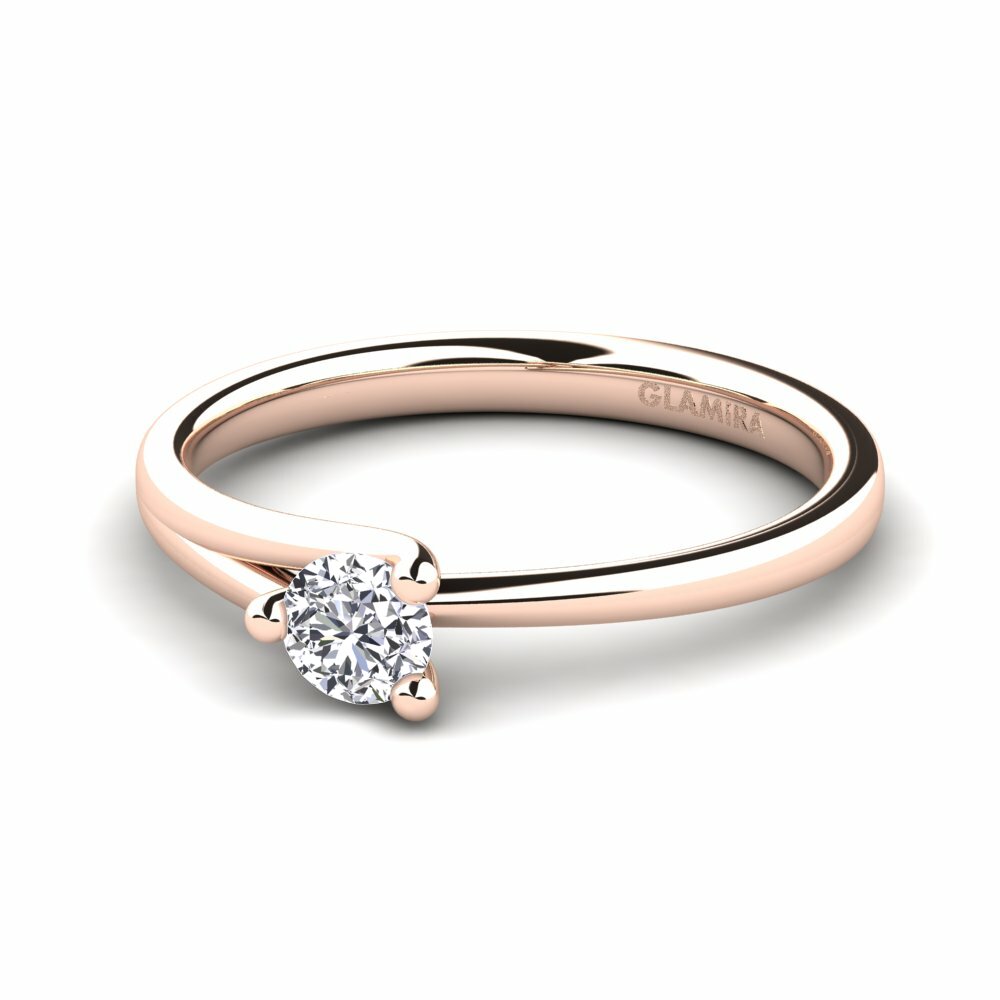 9k Rose Gold Engagement Ring Bridal Heart