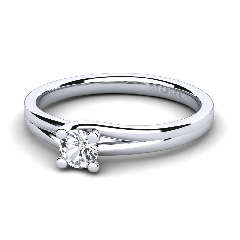 White Zircon 950 Platinum Engagement Ring Bridal Heaven