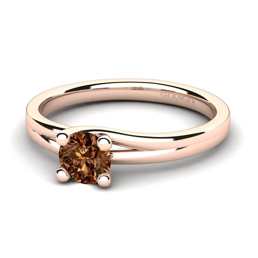 14k Oro Rosa Diamante café Anillo de compromiso Bridal Heaven 0.5crt