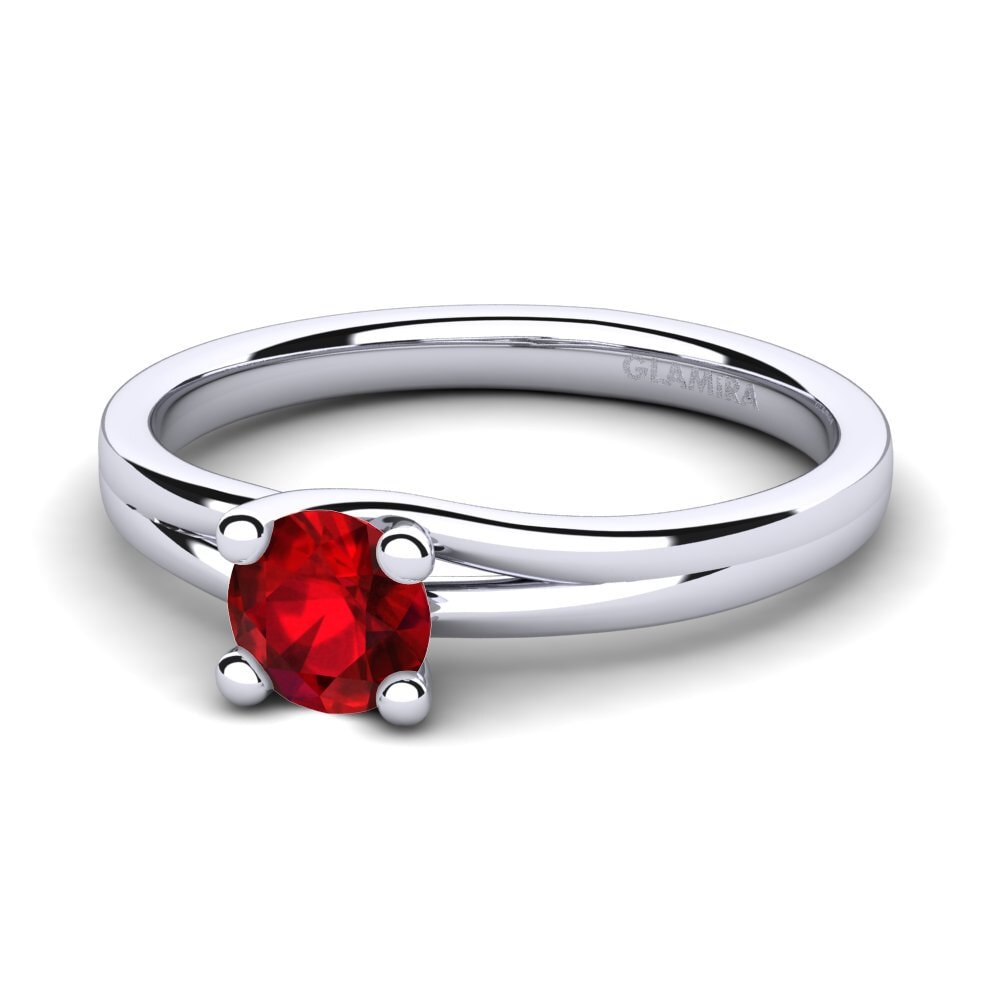 Rubí (Creado en laboratorio) Anillo de compromiso Bridal Heaven 0.5crt