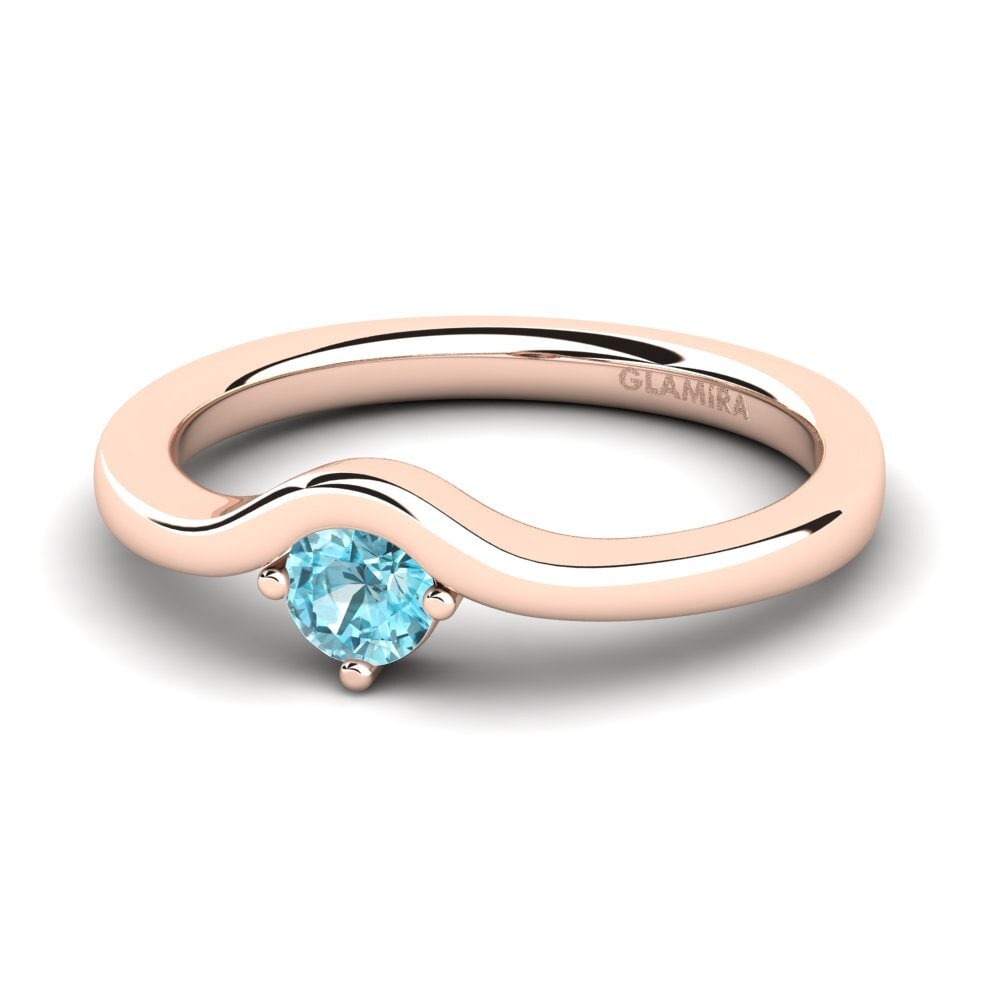 Circón Azul Anillo de compromiso Bridal Love
