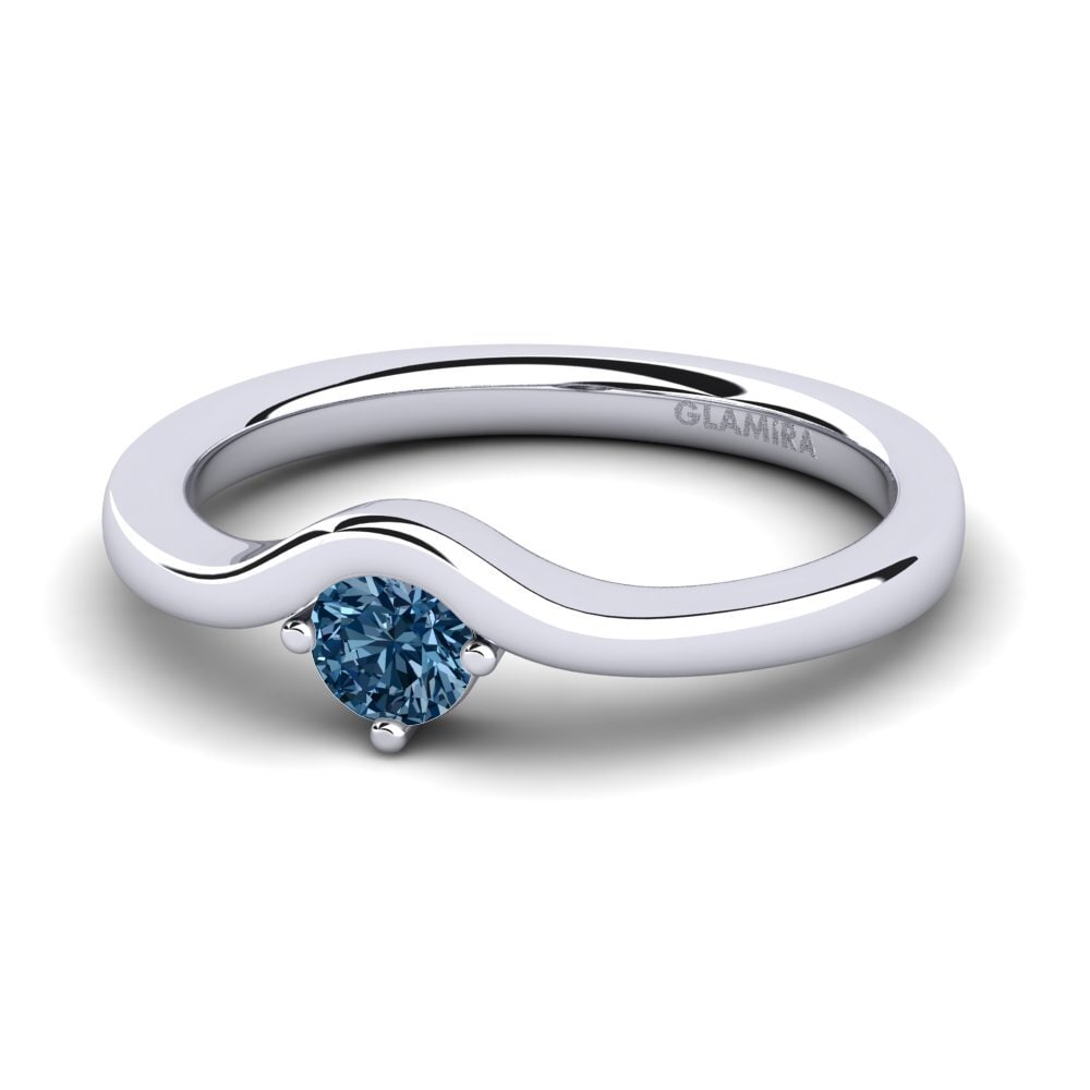 18k Oro Blanco Anillo de compromiso Bridal Love