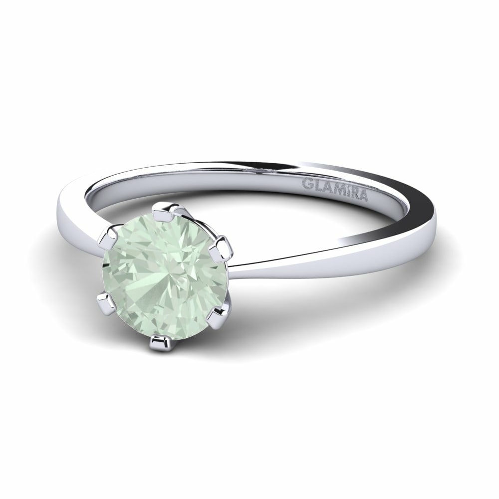 Green Amethyst Engagement Ring Bridal Rise 1.0crt