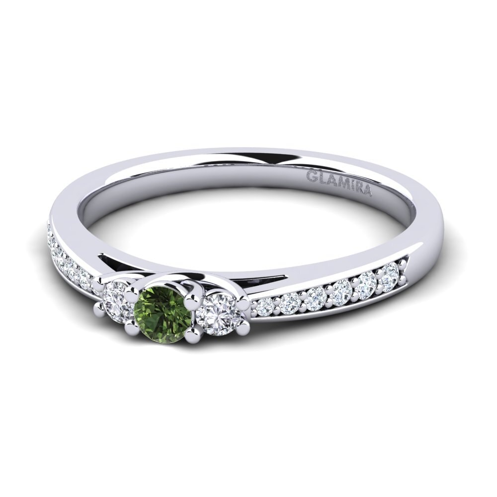 Zafiro Verde Anillo de compromiso Brielle