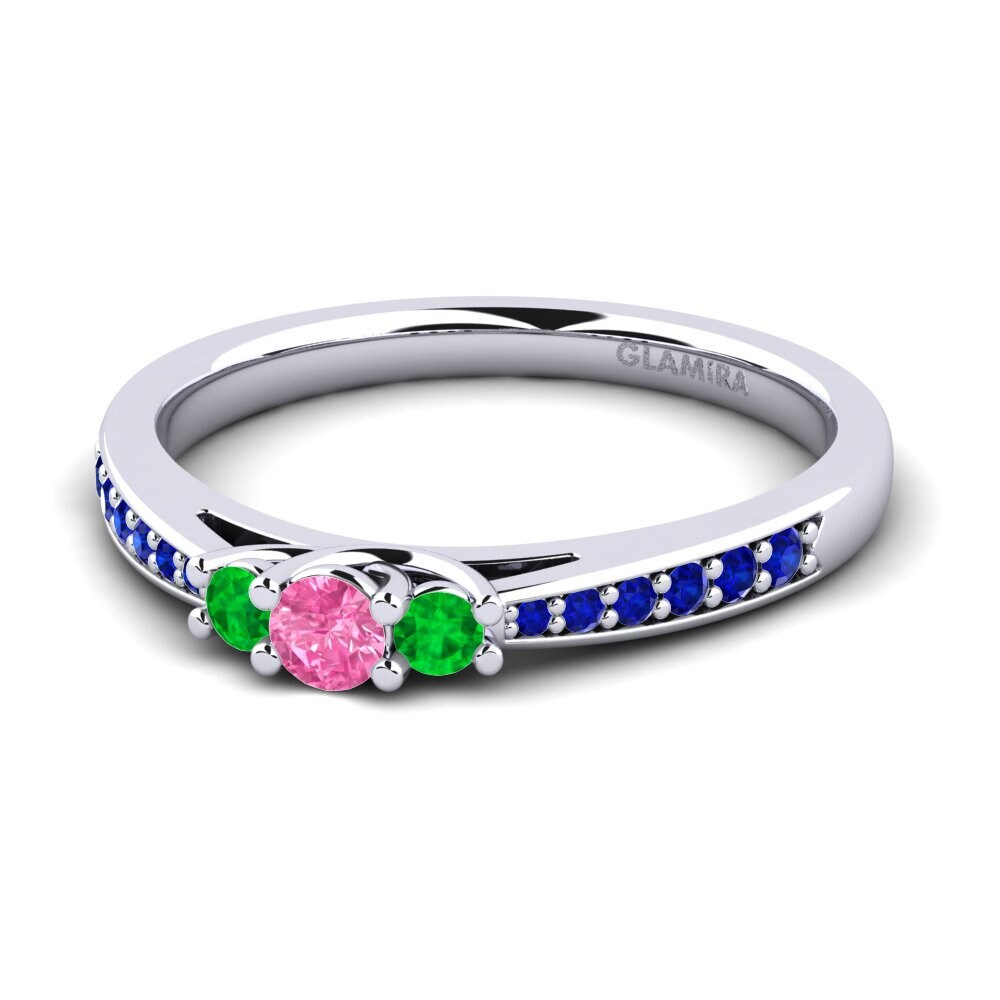 18ct White Gold Pink Sapphire Engagement Ring Brielle