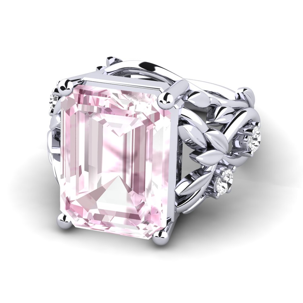 White Silver Kunzite Ring Brigette