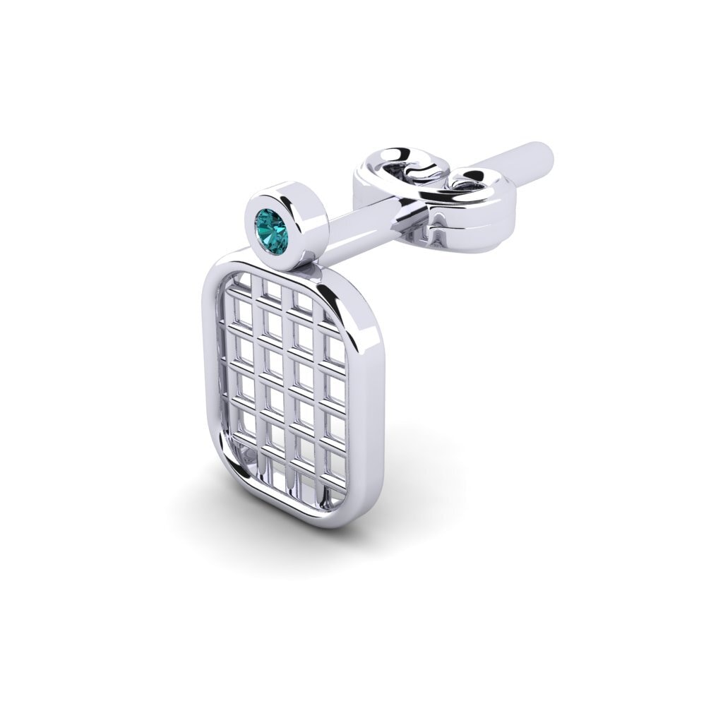 925 stříbro Modrý diamant Pánské náušnice Brilla