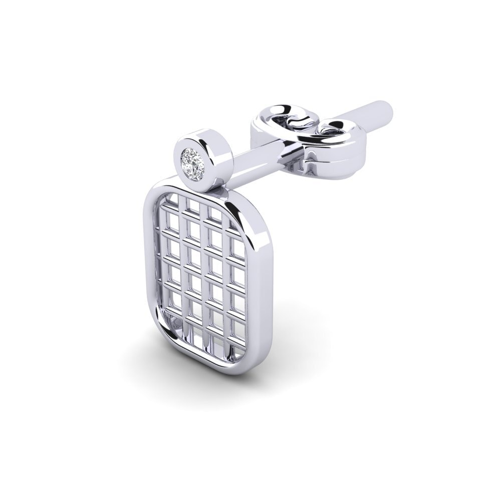 925 stříbro Diamant Brilliant Pánské náušnice Brilla