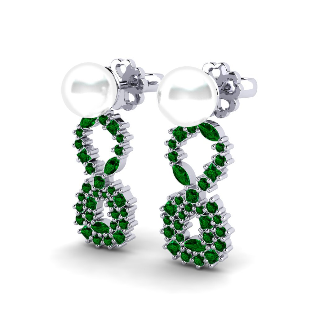 Mezclado Circonita Verde Pendiente de mujer Brillante
