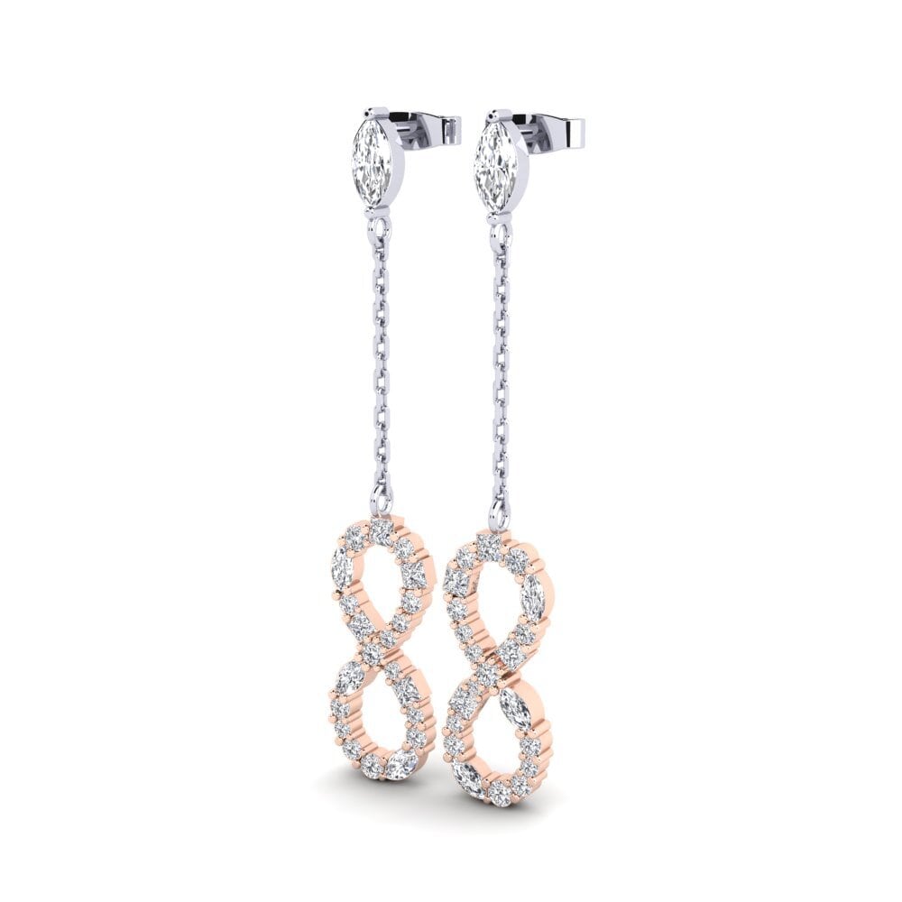 14ct White / Rose Gold Marquise Women's Earring Brilliantami A