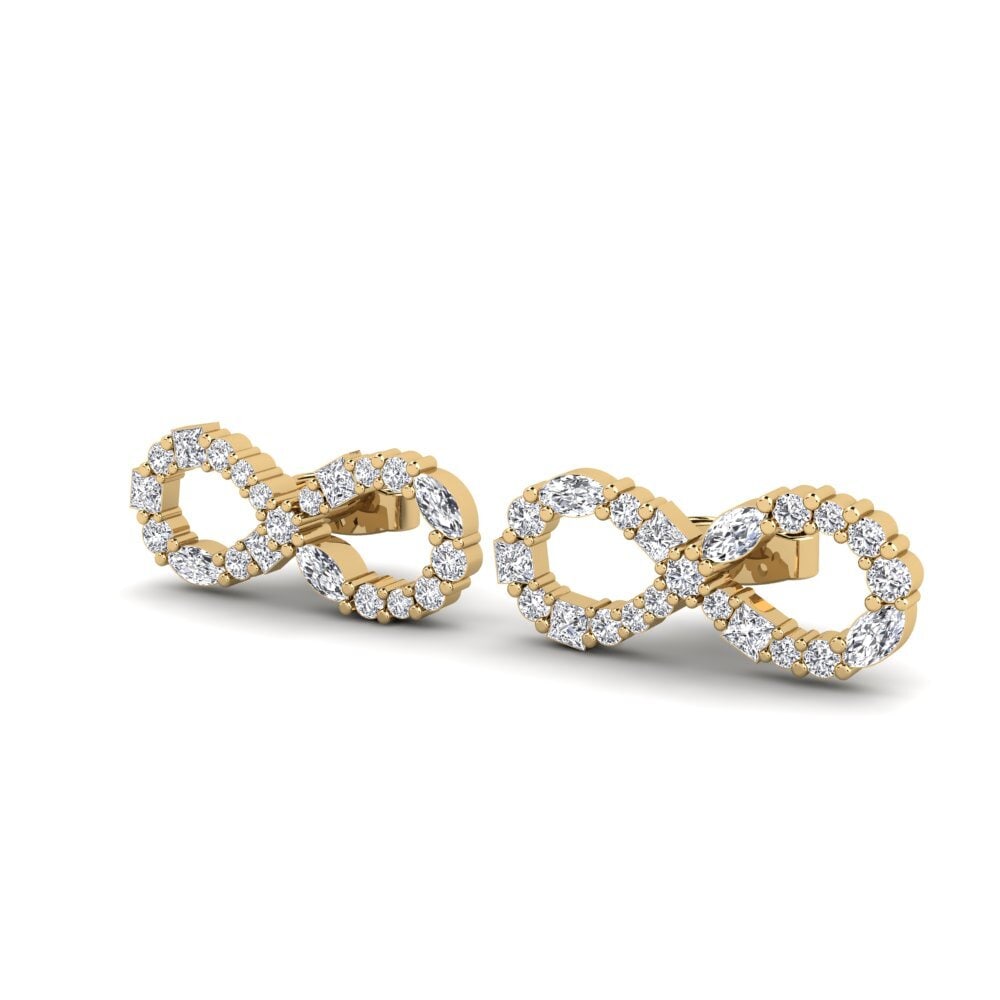 14k Oro Amarillo Mezclado Pendiente de mujer Brilliantami B