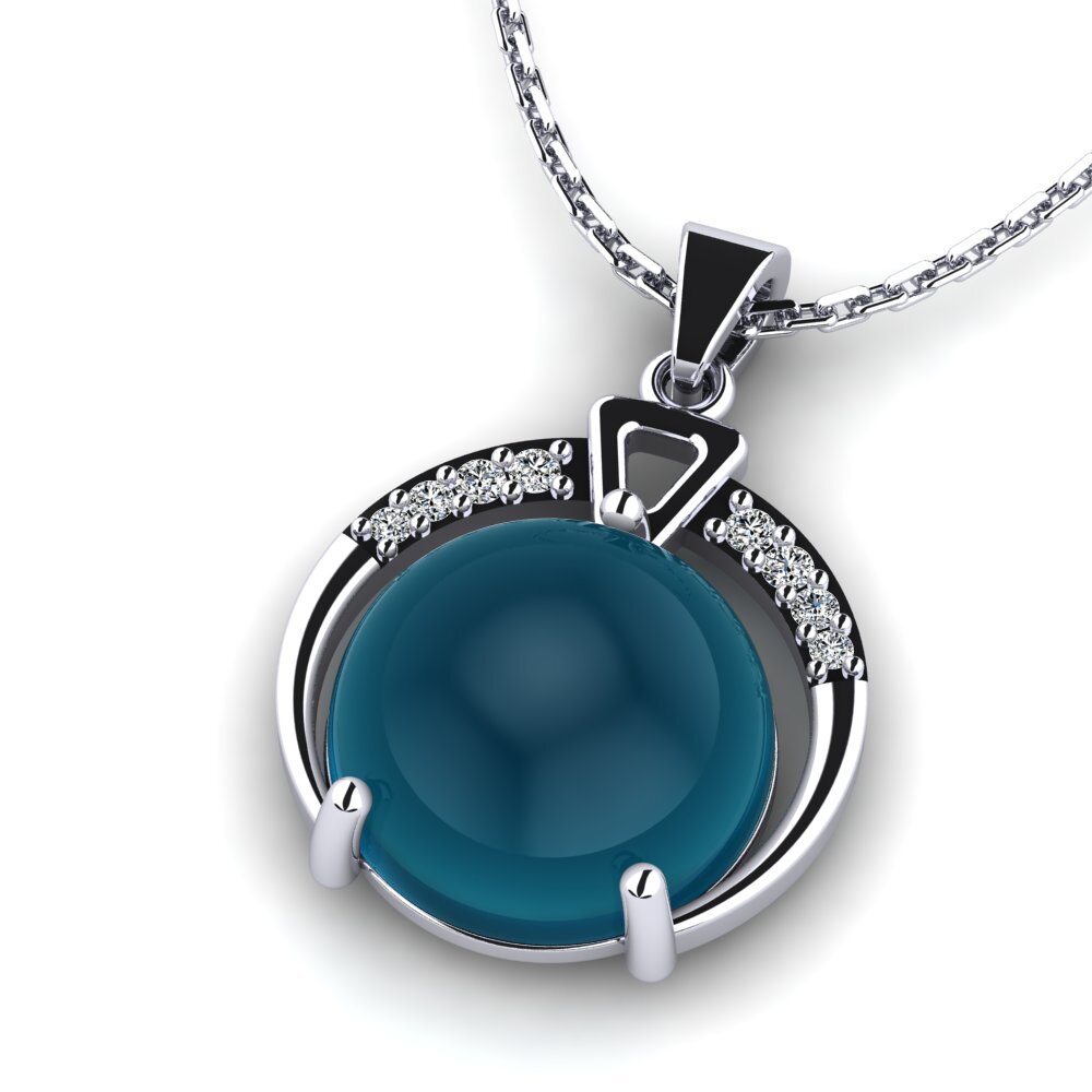 Ciondolo Collana Platinato Con Topazio Mistico Arcobaleno - Taglio Goccia