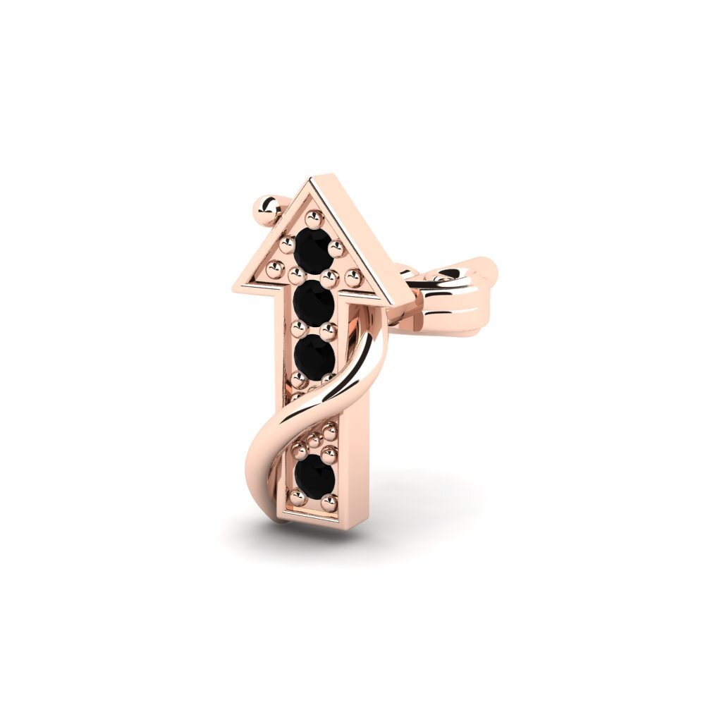 14ct Rose Gold Black Diamond Men's Earring Brionne