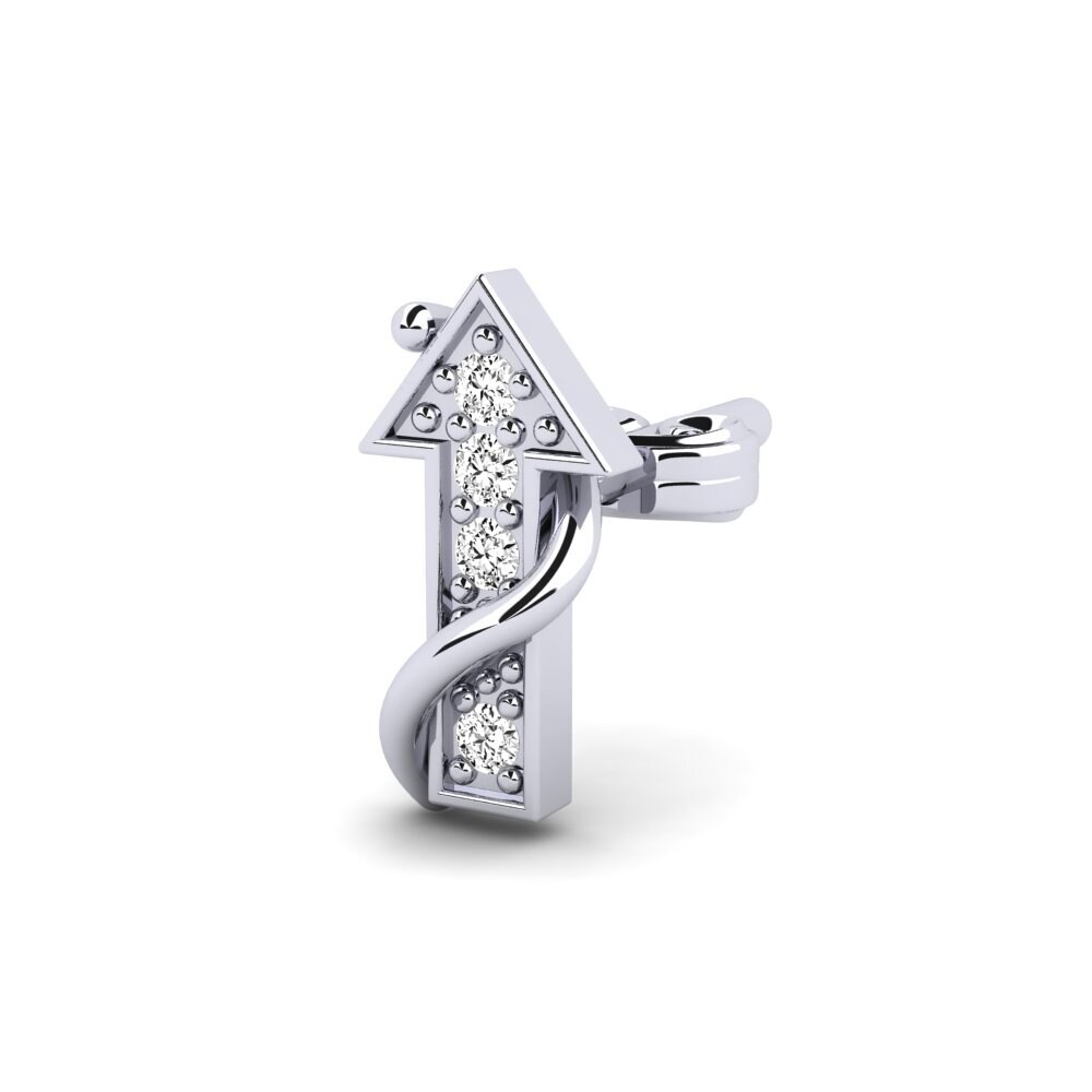 18ct White Gold Moissanite Men's Earring Brionne