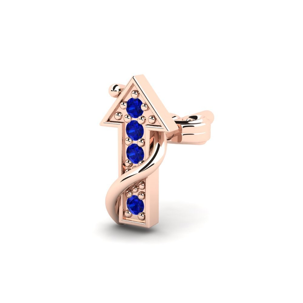 14ct Rose Gold Sapphire Men's Earring Brionne