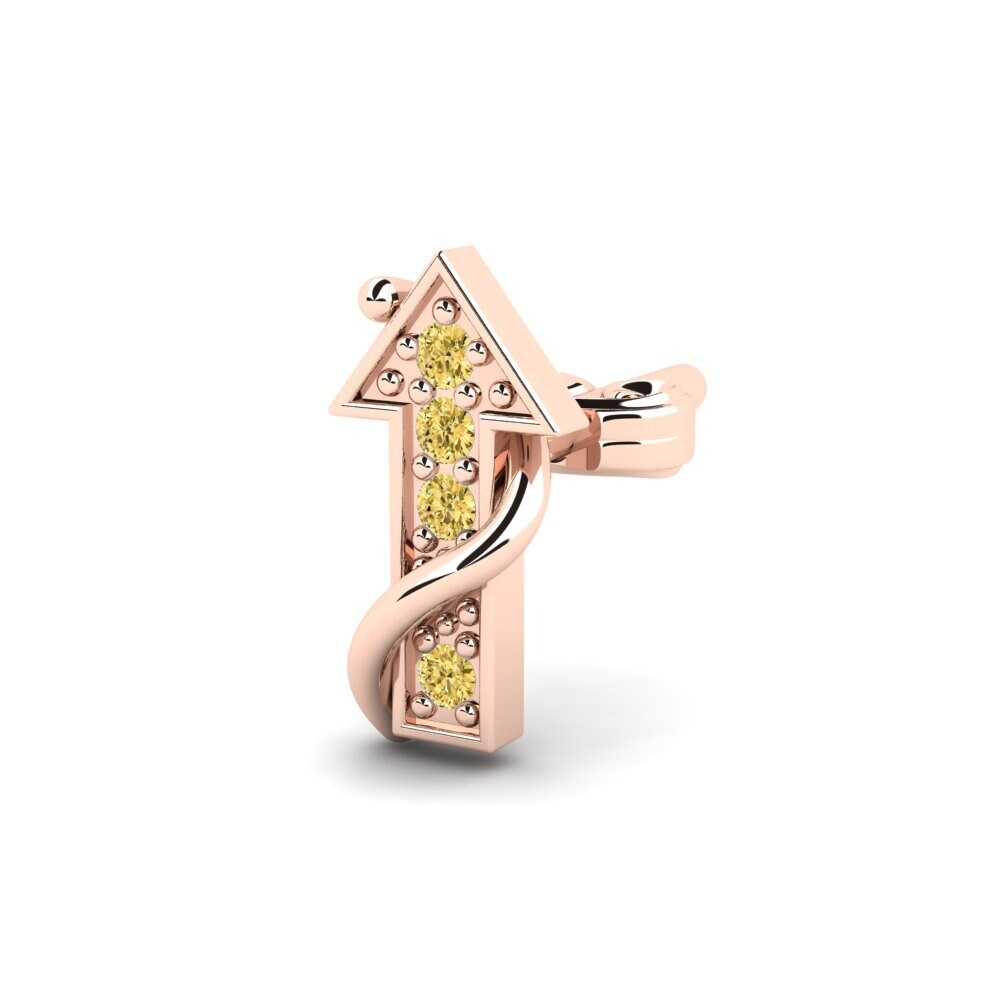 9ct Rose Gold Yellow Diamond Men's Earring Brionne