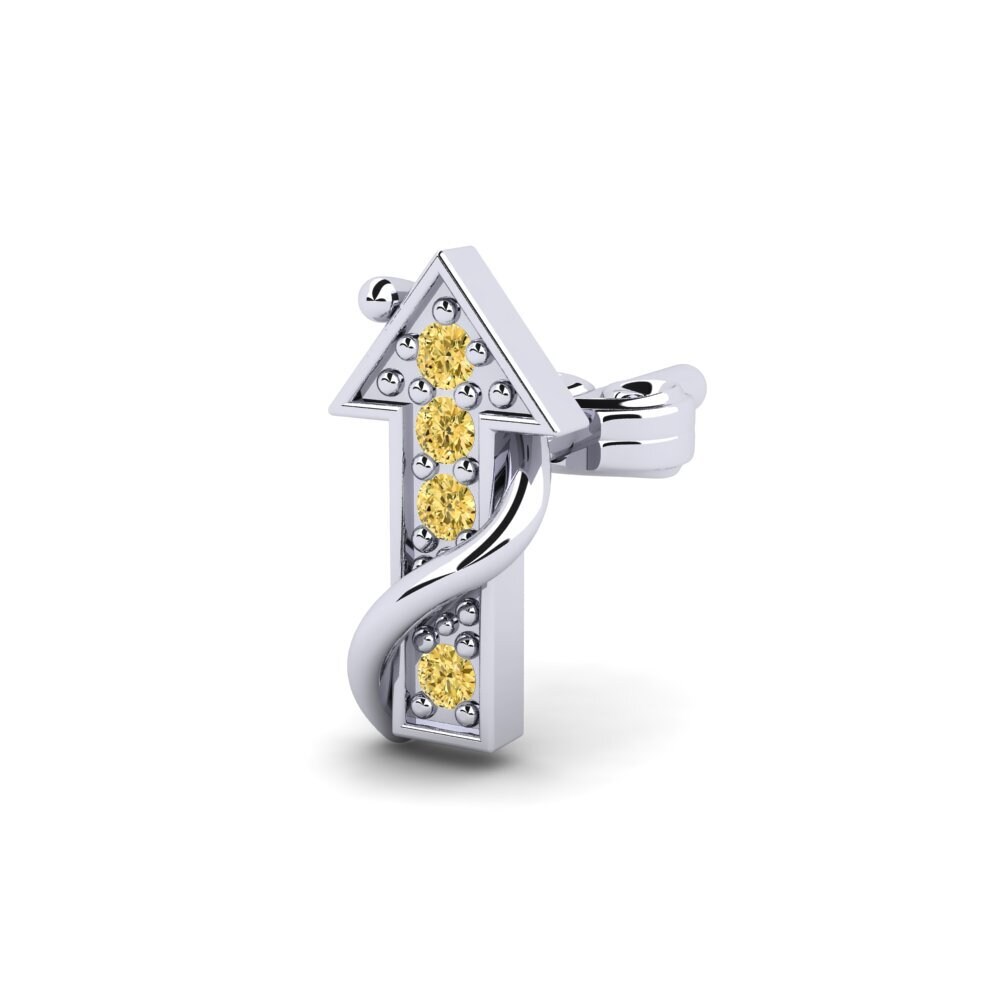 585 Bílé zlato Žlutý diamant Pánské náušnice Brionne