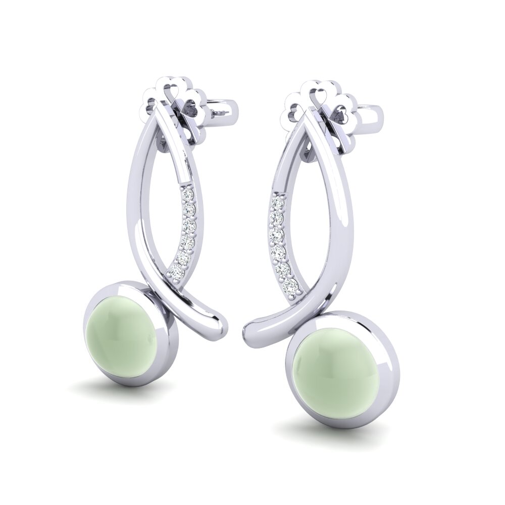 Cabochon Green Amethyst Women's Earring Brishen