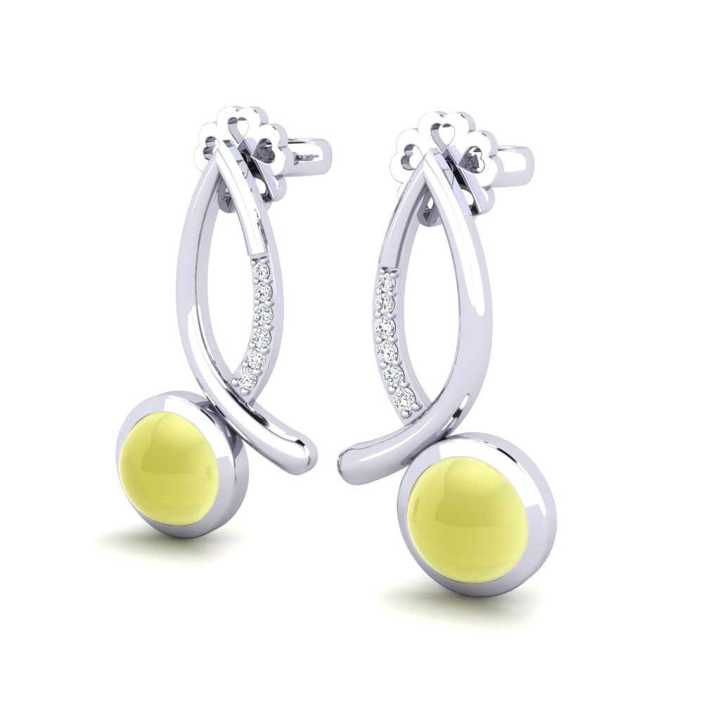 Cabochon Lemon Topaz Women's Earring Brishen