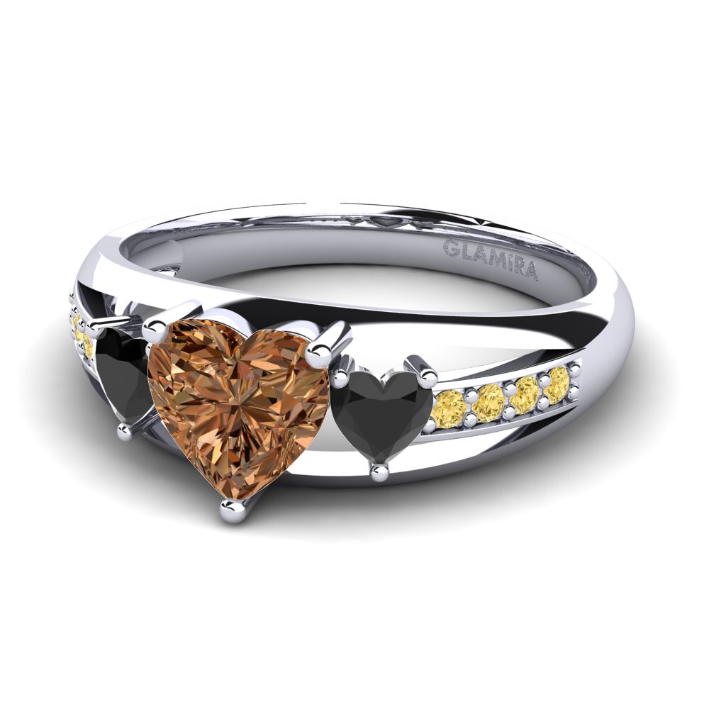 18k Oro Blanco Anillo de compromiso Britany