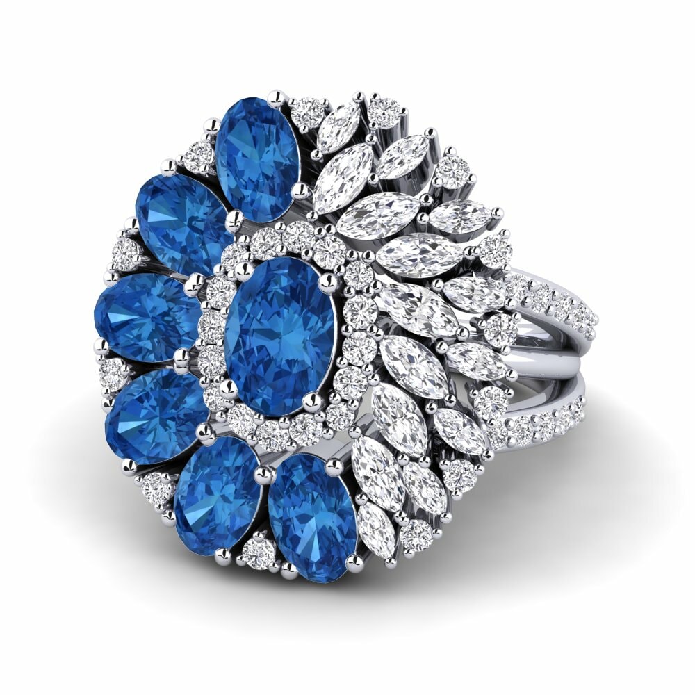 Zircone Bleu Foncé Bague Britta