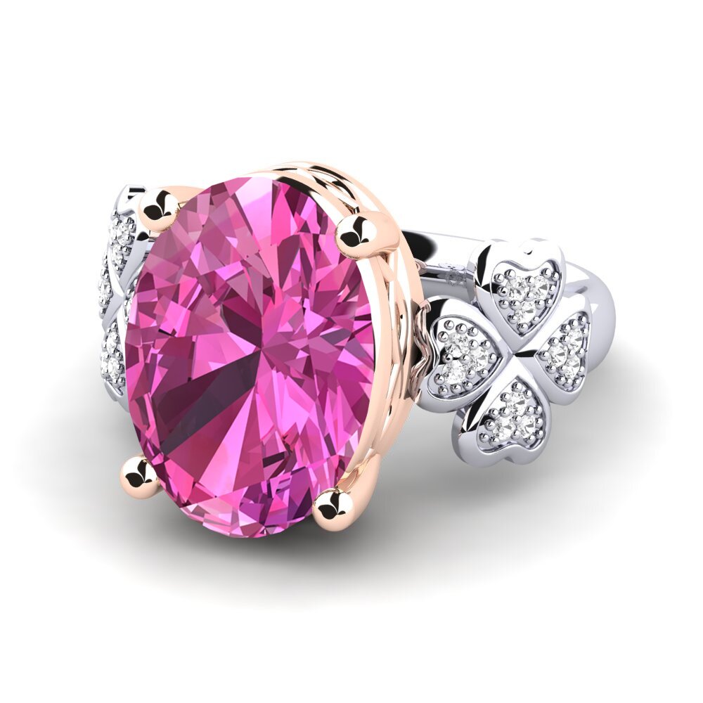 14k White & Rose Gold Pink Topaz Ring Brittaney