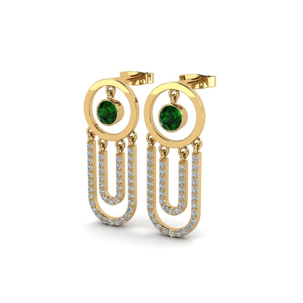 Đá Tourmaline Xanh / Bích tỷ Bông tai nữ Broos