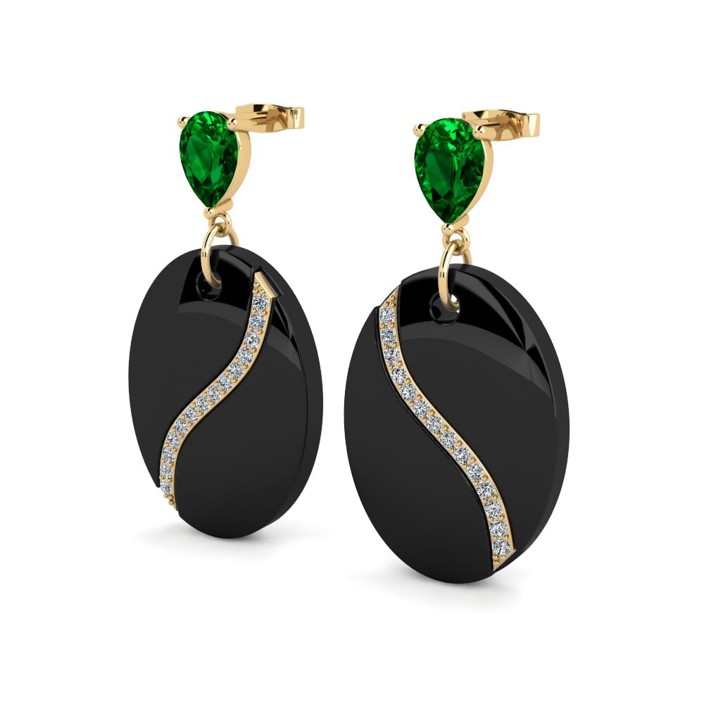Pear Green Zirconia Women's Earring Brunner
