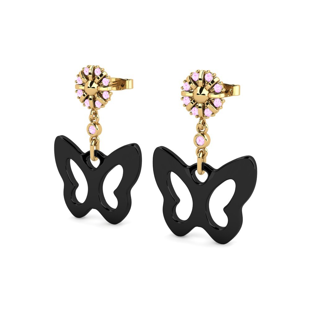Safira Rosa Brincos Feminino Bruno