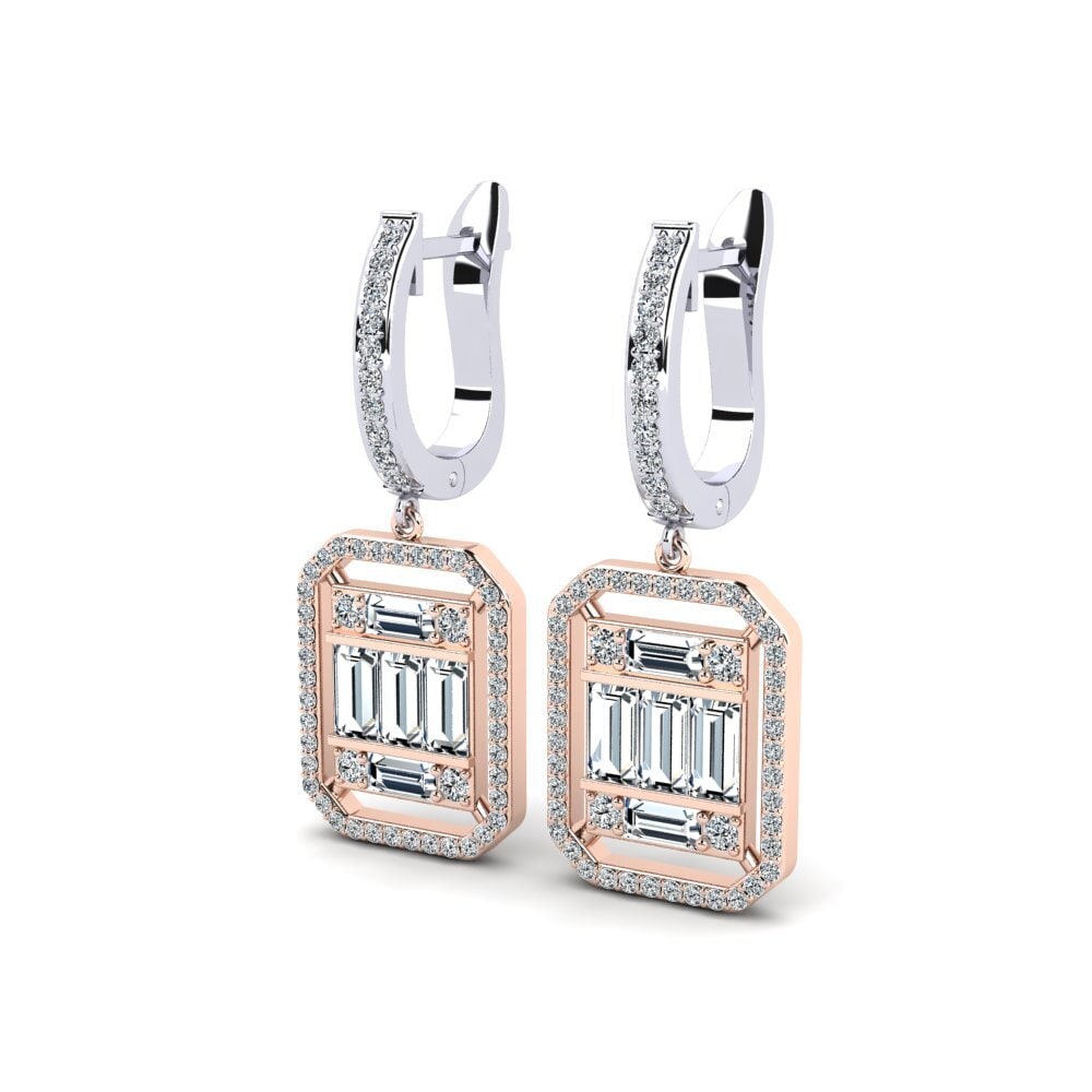 14ct White / Rose Gold Women's Earring Bruting