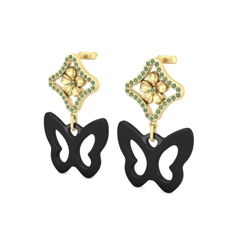 Diamante Verde Pendiente de mujer Brwon